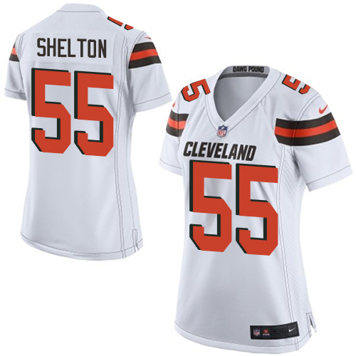 Women's Limited Danny Shelton Nike Jersey White Road - #55 NFL Cleveland Browns